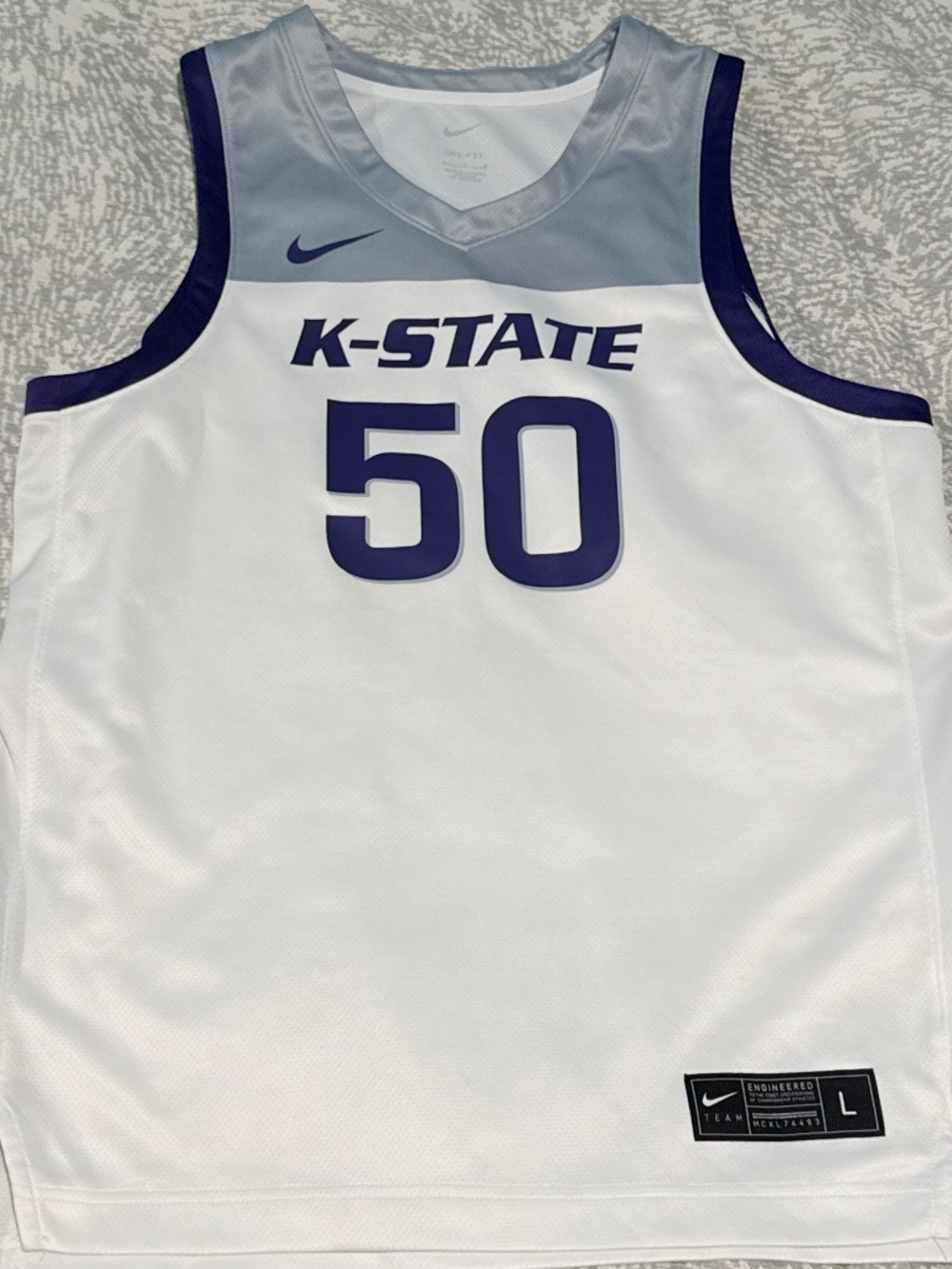 Nike Kansas State Wildcats Basketball Jersey #50 White - Men’s Large